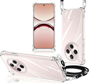 Oppo Find X8 �P�[�X �X�g���b�v�t�� Oppo Find X8 �X�}�z�P�[�X �N���A �V�����_�[ �ϏՌ� ���� TPU �J�o�[ ���|�� �΂߂��� �R�t�� ��|���P�[�X ���������\ ���O���\ (�N���A)