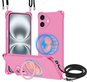 iPhone 16 Plus �P�[�X MagSafe�����O �X�^���h 360�x��]�ł��� ���C�����X�[�d �l�b�N �V�����_�[ iPhone16 plus �J�o�[ ���|�� ��|�� �΂߂��� �R�t�� �؍� �ϏՌ� �X�^���h�@�\ �c�������������\ 