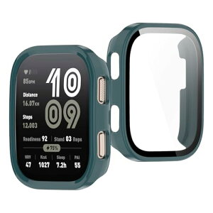 Amazfit Bip 6 �J�o�[ Amazfit Bip 6 �P�[�X �����^ PC+�K���X�f�� ��̌^ �S�ʕی� �����^ �����ȒP �ϏՌ� �����ߗ� �w��h�~ ���h�~ (�O���[��)