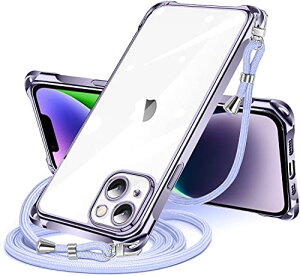 iPhone 14 Plus �P�[�X �N���A �V�����_�[ iPhone14plus �X�}�z�P�[�X �A�C�t�H��14Plus �J�o�[ ���|�� �΂߂��� ���� ���^ �y�� �ϏՌ� TPU �R�t�� �΂߂��� �D��X�g���b�v�t�� �l�b�N�X�g���b�v �V��