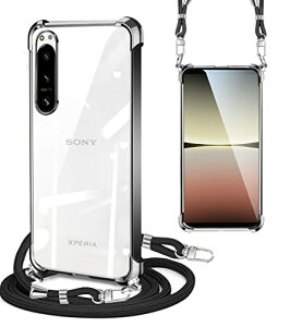 Xperia 5 IV �P�[�X�N���A �V�����_�[�X�g���b�v �ϏՌ� Xperia SO-54C SOG09 �P�[�X �G�N�X�y���A5IV �J�o�[ ���|�� �΂߂��� ���� TPU �X�g���b�v�t�� ���^ �y�� �R�t�� �D��t�� �l�b�N �P�[�X ������