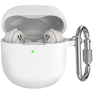 Bose QuietComfort Ultra Earbuds / Earbuds II �P�[�X [�O��LED���C�g��������] �V���R���J�o�[ �ϏՌ� ���^�� �J���r�i�t�� �����h�~ Bose QuietComfort Ultra Earbuds / Earbuds II �K�p (�z���C�g)