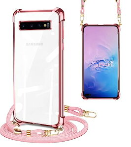 Galaxy S10 Plus �P�[�X�N���A �V�����_�[ SCV42 SC-04L SC-05L �X�}�z�P�[�X �M�����N�V�[s10�v���X �J�o�[ �ϏՌ� �P�[�X ���|�� �΂߂��� �؍� ���� TPU ���^ �y�� �R�t�� �D��X�g���b�v�t�� �l�b�N 