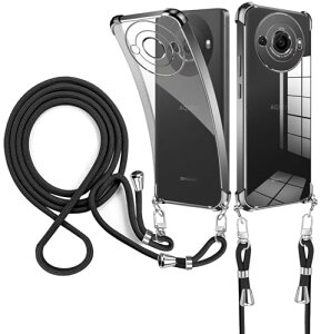 Aquos R8 Pro�P�[�X �V�����_�[ �N���A ���^ �y�� SH-51D �X�}�z�P�[�X Aquos R8 pro�J�o�[ �ϏՌ� ���^ TPU �y�� ������ ��|�� �R�t���o���p�[ �J�o�[ �X�g���b�v�t�� �X�g���b�v�z�[���t�� �؍� ����