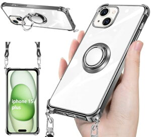iphone 15 plus �P�[�X �N���A �l�b�N �����O�t�� �V�����_�[ �A�C�t�H��15plus �ϏՌ� iphone15plus �g�уJ�o�[�o���p�[ tpu ���^ �y���^ 360�x��] �X�}�z�P�[�X �X�g���b�v�z�[���t�� �Ռ��z�� �񂩂�