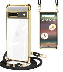 Google Pixel 6A �P�[�X �N���A �V�����_�[ �ϏՌ� �J�o�[ �X�g���b�v ��|�� ���� TPU �X�g���b�v�t�� ���^ �y�� �R�t�� ���O���\ �g�уP�[�X (�S�[���h)