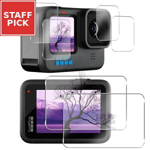 Gopro Hero 12 / Hero 11 / Hero 10 / Hero 9 Black �K���X�t�B���� + �����Y�t�B���� [���C����ʗp2�� + �T�u��ʗp2��+LED�ی�t�B����2��] �\�ʍd�x9H GoproHero12 / Hero11 / Hero10 / Hero9 Black �t�B���� �����K���X 