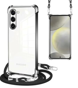 Galaxy S24 5G �P�[�X �N���A Galaxy S25 5G �ϏՌ� �M�����N�V�[ S24 / S25 �J�o�[�V�����_�[ SC-51E SCG25 �X�}�z�P�[�X ���|�� �΂߂��� �؍� ���� TPU ���^ �y�� �R�t�� �D��X�g���b�v�t�� �l�b�N ���O