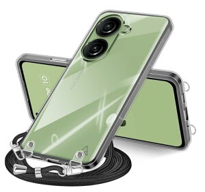 Asus Zenfone 10 / Zenfone 9 �P�[�X �N���A �V�����_�[ asus zenfone10 zenfone9 �X�}�z�P�[�X Zenfone10 �J�o�[ ���|�� �΂߂��� ���� TPU �ϏՌ� ���^ �y�� �P�[�X �R�t�� �΂߂��� �D��X�g���b�v�t�� �l�b�N