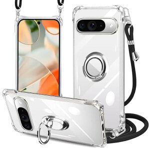 Google Pixel 9 �P�[�X �N���A Google Pixel 9 Pro �l�b�N �����O�t�� �V�����_�[ �ϏՌ� �s�N�Z��9 / 9pro �X�}�z�P�[�X ���|�� �΂߂��� ���� TPU �X�g���b�v�t�� ���^ �y�� �R�t�� �l�b�N�X�g���b�v �V