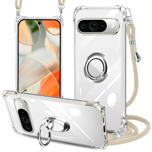 Google Pixel 9 �P�[�X �N���A Google Pixel 9 Pro �l�b�N �����O�t�� �V�����_�[ �ϏՌ� �s�N�Z��9 / 9pro �X�}�z�P�[�X ���|�� �΂߂��� ���� TPU �X�g���b�v�t�� ���^ �y�� �R�t�� �l�b�N�X�g���b�v �V