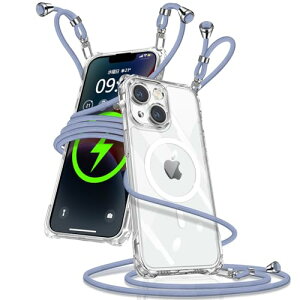 iPhone 14 �P�[�X �N���A �V�����_�[ MagSafe iPhone14 �X�}�z�P�[�X �g�уX�g���b�v �}�O�Z�[�t�A�C�t�H��14 �J�o�[ ���|�� �΂߂��� ���� TPU �R�t�� �D��X�g���b�v�t�� ���������\ ���O���\