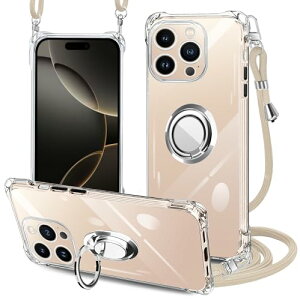 iPhone16 Pro Max �P�[�X �N���A �l�b�N �����O�t�� �V�����_�[ �ϏՌ� �A�C�t�H�� 16 Pro Max �X�}�z�P�[�X iphone16 Pro Max �J�o�[���|�� �΂߂��� ���� TPU �X�g���b�v�t�� ���^ �y�� �R�t�� �X�g���b�v