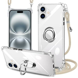 iPhone16 plus�P�[�X �N���A �l�b�N �����O�t�� �V�����_�[ �ϏՌ� �A�C�t�H��16 plus�X�}�z�P�[�X iphone16 plus �J�o�[ ���|�� �΂߂��� ���� TPU �X�g���b�v�t�� ���^ �y�� �R�t�� �l�b�N�X�g���b�v 