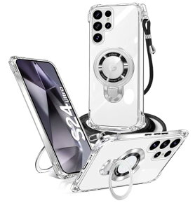 Galaxy s24 Ultra �P�[�X �N���A SC-52E / SCG26 �P�[�X�����O�t�� MagSafe�V�����_�[ �ϏՌ� �T���X�� �M�����N�V�[ S24 Ultra �Ή��J�o�[ ���C�����X�[�d �}�O�l�b�g���� ���߉\ �ی�\�t�g ���O�� 