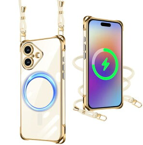 iPhone 16 PLUS �P�[�X Magsafe�}�O�l�b�g���� �V�����_�[ �X�g���b�v�t �g�уJ�o�[ �ϏՌ� �S�ʕی� �A�C�t�H��16 PLUS �X�}�z�P�[�X �R�t�� ������ ��|�� TPU ���^ �y�� �����߉\ ���O���\ Qi