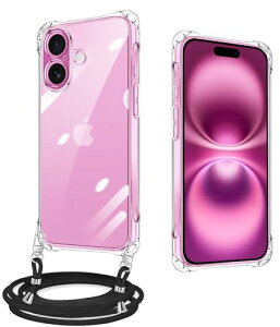iPhone 16 Plus �P�[�X�N���A �l�b�N �V�����_�[ �X�g���b�v�t�� iPhone16Plus �X�}�z�P�[�X iPhone 16 Plus �J�o�[ �ϏՌ� ���^ �y�� TPU�X�}�z �V���R�� �R�t�� �΂߂��� �D��X�g���b�v�t�� ���|�� ����