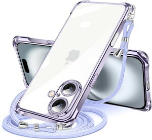 iPhone 16 �P�[�X �N���A �V�����_�[ iPhone16 �X�}�z�P�[�X �A�C�t�H��16 �J�o�[ ���|�� �΂߂��� ���� TPU ���^ �y�� �ϏՌ� �R�t�� �΂߂��� �D��X�g���b�v�t�� �l�b�N�X�g���b�v �V�����_�[ �P