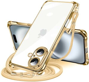 iPhone 16 Plus �P�[�X �N���A �V�����_�[ iPhone16plus �X�}�z�P�[�X �A�C�t�H��16Plus �J�o�[ ���|�� �΂߂��� ���� TPU ���^ �y�� �ϏՌ� �R�t�� �΂߂��� �D��X�g���b�v�t�� �l�b�N�X�g���b�v �V��