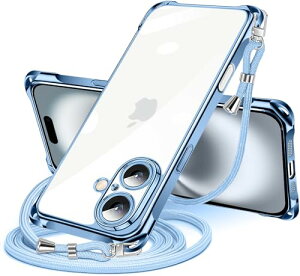 iPhone 16 Plus �P�[�X �N���A �V�����_�[ iPhone16plus �X�}�z�P�[�X �A�C�t�H��16Plus �J�o�[ ���|�� �΂߂��� ���� TPU ���^ �y�� �ϏՌ� �R�t�� �΂߂��� �D��X�g���b�v�t�� �l�b�N�X�g���b�v �V��