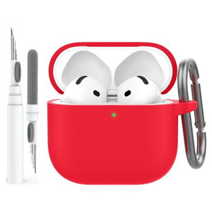 AirPods 4 �P�[�X �J�o�[ (2024) �\�t�g�V���R�[�� AirPods ��4���� �P�[�X �N���[�j���O�L�b�g�t�� Apple AirPods 4�p �t���{�f�B �ϏՌ��J�o�[ �X�L�� USB-C�[�d�P�[�X ���C�����X�[�d�Ή�