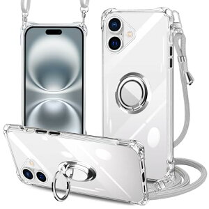 iPhone 16 Plus �P�[�X �N���A �����O�t�� �l�b�N �V�����_�[ TPU �ϏՌ� iphone16 plus �J�o�[ �A�C�t�H��16 Plus�X�}�z�P�[�X ���� ���|�� �΂߂��� �X�g���b�v�t�� ���^ �y�� �R�t�� �l�b�N�X�g���b�v
