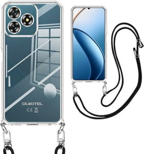 OUKITEL C53 �P�[�X �N���A Oukitel C53 �J�o�[ �V�����_�[ �ϏՌ� Oukitel C53 case �J�o�[ �l�b�N�X�g���b�v �񂩂� �΂߂��� �g�уX�g���b�v ���|�� �����h�~ ���菝�h�~ ��|�� �R�t���ϏՌ� ���� TPU 