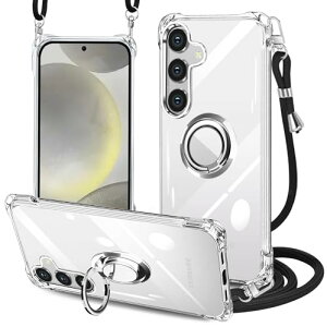 Galaxy s24 / s25 �P�[�X �N���A SCG25 SC-51E �J�o�[ �l�b�N �����O�t�� �V�����_�[ SM-S921Q �ϏՌ� �T���X�� �M�����N�V�[ S24 �P�[�X ���|�� �΂߂��� ��|�� ���� TPU �X�g���b�v�t�� �g�� ���^ �y�� 