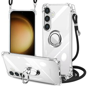 Galaxy S23 �P�[�X �N���A SC-51D �P�[�X �l�b�N �����O�t�� �V�����_�[ SCG19 �J�o�[ �ϏՌ� �T���X�� �M�����N�V�[ S23 �X�}�z�P�[�X ���|�� �΂߂��� ���� TPU �X�g���b�v�t�� ���^ �y�� �R�t�� �l
