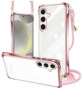 Galaxy s24 / s25 �P�[�X �N���A �l�b�N �V�����_�[ SC-51E / SCG25 �ϏՌ� �T���X�� �M�����N�V�[ S24 / s25 �X�}�z�P�[�X ���|�� �΂߂��� ��|�� �J�o�[ ���b�L���H ���� TPU ���y�^ �X�g���b�v�t�� �l