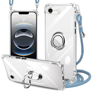 iPhone 17e �P�[�X �N���A �l�b�N �����O�t�� �V�����_�[ iPhone 16E �ϏՌ� iPhone 16e �X�}�z�P�[�X ���|�� �΂߂��� ���� TPU �X�g���b�v�t�� ���^ �y�� �R�t�� �l�b�N�X�g���b�v �V�����_�[ ���|�� 