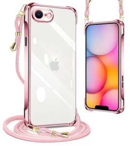iPhone 16E �P�[�X �N���A �l�b�N �V�����_�[ ��4���� �ϏՌ� �X�g���b�v�t�� iPhone 16e �X�}�z�P�[�X �A�C�t�H��16e �J�o�[ ���� TPU ���^ �y�� �X�}�z �V���R�� �J�o�[ �R�t�� �΂߂��� �D��X�g��