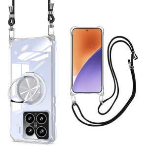 Xiaomi 15 �P�[�X �N���A �����O�t�� �V�����_�[ �V���I�~15 �P�[�X MagSafe���C�����X�[�d ���� �ϏՌ� xiaomi 15 �J�o�[ ���|�� �΂߂��� ��|�� �X�^���h�@�\ 360°��] �c�����}�O�l�b�g���� �R�t