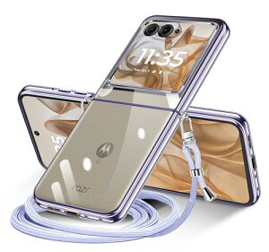 Moto Razr 50 / Razr 50S / Razr 60 �P�[�X �N���A �V�����_�[ Motorola Razr 50d M-51E �X�}�z�P�[�X ���g���[�� Razr50 �J�o�[ ���|�� �΂߂��� ���� TPU �ϏՌ� ���^ �y�� �R�t�� �΂߂��� �D��X�g���b�v�t�� 