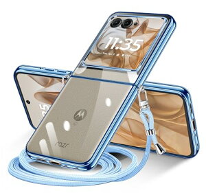Moto Razr 50 / Razr 50S / Razr 60 �P�[�X �N���A �V�����_�[ Motorola Razr 50d M-51E �X�}�z�P�[�X ���g���[�� Razr50 �J�o�[ ���|�� �΂߂��� ���� TPU �ϏՌ� ���^ �y�� �R�t�� �΂߂��� �D��X�g���b�v�t�� 