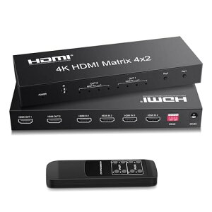 4K x 2K HDMI�}�g���b�N�X �Z���N�^�[ 4����2�o�� ���������� (���f�W�^���EL / R�I�[�f�B�I����) �X�C�b�`���[ �����R������\ 3D 1080P HDR