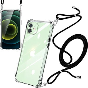 iPhone12 mini �P�[�X �V�����_�[ �N���A �ϏՌ� �X�g���b�v�t�� �X�}�z�P�[�X �A�C�t�H��12mini �J�o�[ ���� ���^ �y�� TPU �V���R�� �R�t�� ���|�� ��|�� �΂߂����P�[�X ���߉\�ȃV�����_�[ 