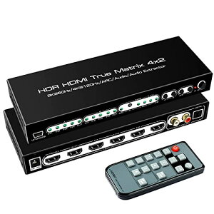 [�����] 8K HDMI�}�g���b�N�X 4����2�o�� HDMI 2.1 4K@120Hz�ؑ֊� ���������� (���f�W�^���EL / R�I�[�f�B�I����) ARC�t��HDR10 HDCP2.3 �h���r�[�E�r�W�����E�A�g���X �����R������\