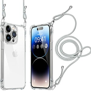iPhone 14pro �P�[�X �N���A �V�����_�[ �ϏՌ� �����Y�ی� ���|�� �񂩂� �΂߂��� ��|�� �J�o�[ ���߉\�� ���� �����h�~ �c / �� �����h�~ 2WAY (�O���[)