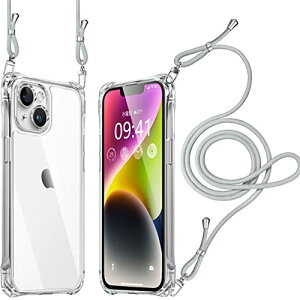 iPhone 14plus �P�[�X �N���A �V�����_�[ �ϏՌ� �����Y�ی� ���|�� �񂩂� �΂߂��� ��|�� �J�o�[ ���߉\�� ���� �����h�~ �c / �� �����h�~ 2WAY (�O���[)