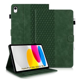 iPad 11���� / 10���� �P�[�X iPad (A16)11�C���` 2025 / 10.9�C���` 2022�ʗp �V���v�� �r�W�l�X PU���U�[ �I�[�g�X���[�v�@�\ �X�^���h�@�\ Apple Pencil�y�����[ �J�[�h���[ �S�ʕی� �Ռ��z�� (�O���[��)