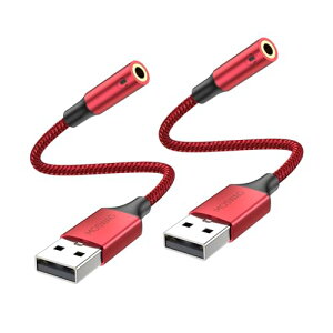 USB����I�[�f�B�I�W���b�N�A�_�v�^ 3.5mm �⏕ �X�e���I�ϊ���t���O���T�E���h�J�[�h�W���b�N�I�[�f�B�I�A�_�v�^ �w�b�h�z�� PC �m�[�g�p�\�R�� Linux �f�X�N�g�b�v PS 4�Ȃǂ̋@��ɑΉ� (2�p