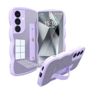 Galaxy S24 Plus �P�[�X �n���h�x���g�t�� �X�^���h�@�\ �w�� �N���A Galaxy S24+ �X�}�z�P�[�X �ϏՌ� �M�����N�V�[ S24 Plus �J�o�[ ���� �y�� ���^ ������� �l�C �X�g���b�v�z�[�� (�p�[�v��)