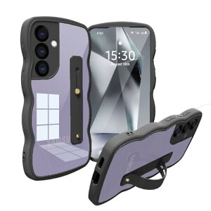 Galaxy S24 Plus �P�[�X �n���h�x���g�t�� �X�^���h�@�\ �w�� �N���A Galaxy S24+ �X�}�z�P�[�X �ϏՌ� �M�����N�V�[ S24 Plus �J�o�[ ���� �y�� ���^ ������� �l�C �X�g���b�v�z�[�� (�u���b�N)