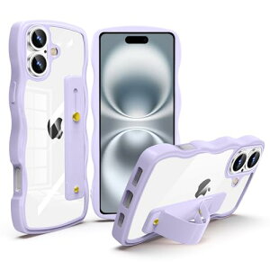 iPhone 16 Plus �P�[�X �N���A �X�^���h�@�\ �A�C�t�H�� 16 Plus �X�}�z�P�[�X �ϏՌ� �J�o�[ ���� �y�� ���^ ������� �l�C �X�g���b�v�z�[�� (�p�[�v��)