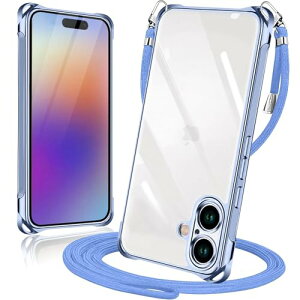iPhone 16 Plus �P�[�X �N���A �V�����_�[ �ϏՌ� �A�C�t�H��16 Plus �X�}�z�P�[�X ���� ���^ �y�� �J�o�[ �񂩂� ���|�� ��|���P�[�X �X�g���b�v�t�� �c / �� 2WAY ���O���\ ���������\ ���C