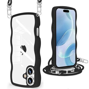 iPhone 16 Plus �P�[�X �N���A �V�����_�[ �ϏՌ� �l�C ���킢�� �A�C�t�H��16 Plus �J�o�[ ���� �X�}�z�P�[�X ���^ �y�� �񂩂� ���|�� ��|���P�[�X �X�g���b�v�t�� ���O���\ ���������\ ��