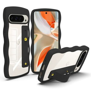 Google Pixel 9 Pro �P�[�X �N���A �X�^���h�@�\ �s�N�Z�� 9 Pro �X�}�z�P�[�X �ϏՌ� �J�o�[ ���� �y�� ���^ ������� �l�C �X�g���b�v�z�[�� (�u���b�N)
