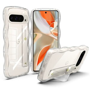 Google Pixel 9 Pro �P�[�X �N���A �X�^���h�@�\ �s�N�Z�� 9 Pro �X�}�z�P�[�X �ϏՌ� �J�o�[ �y�� ���^ ������� �l�C �X�g���b�v�z�[�� (�N���A ����)