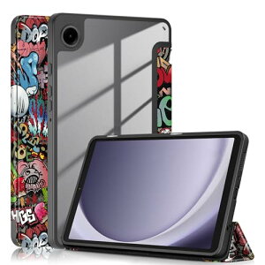 Galaxy Tab A9 8.7�C���` �P�[�X �w�ʓ��� �N���A �C���X�g ��� �v�����g �M�����N�V�[ Tab A9 �J�o�[ �����P�[�X �N���A�P�[�X �O�܂�X�^���h �I�[�g�X���[�v�@�\ �ϏՌ� �y�� ������ ������